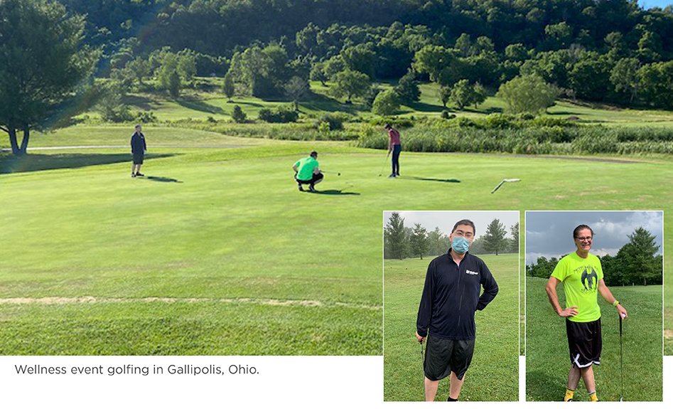 Residents participate at a wellness golfing event in Gallipolis, Ohio.