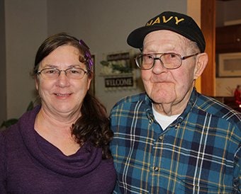 Shelly Argabright, left, with her father, Bill Downey.