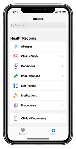 Health app on iPhone 11 Pro